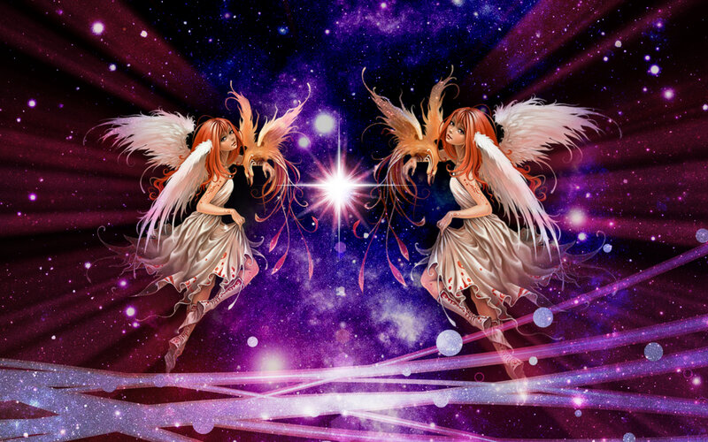 Two Angels in Space — Purple