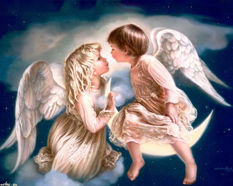 Two Angels Kissing — Blue