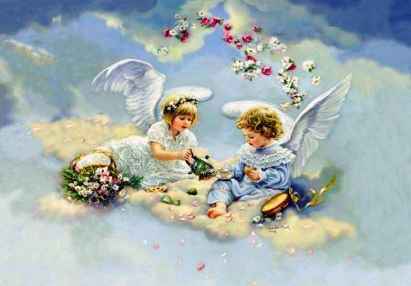 Two Angels on a Cloud — Blue
