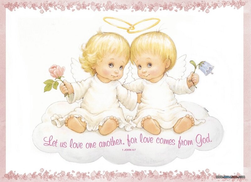Two Angels on a Cloud — White