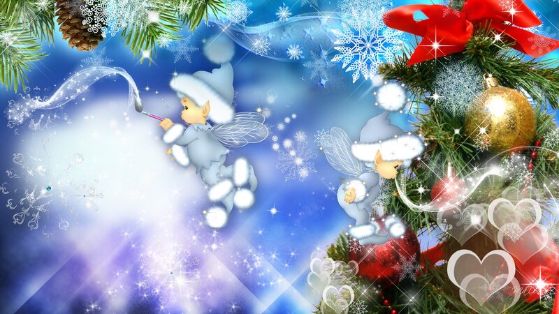 Two Angels on Christmas Tree