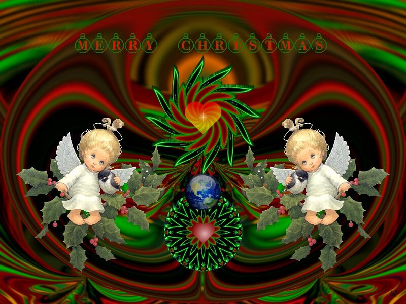 Two Angels with Birds