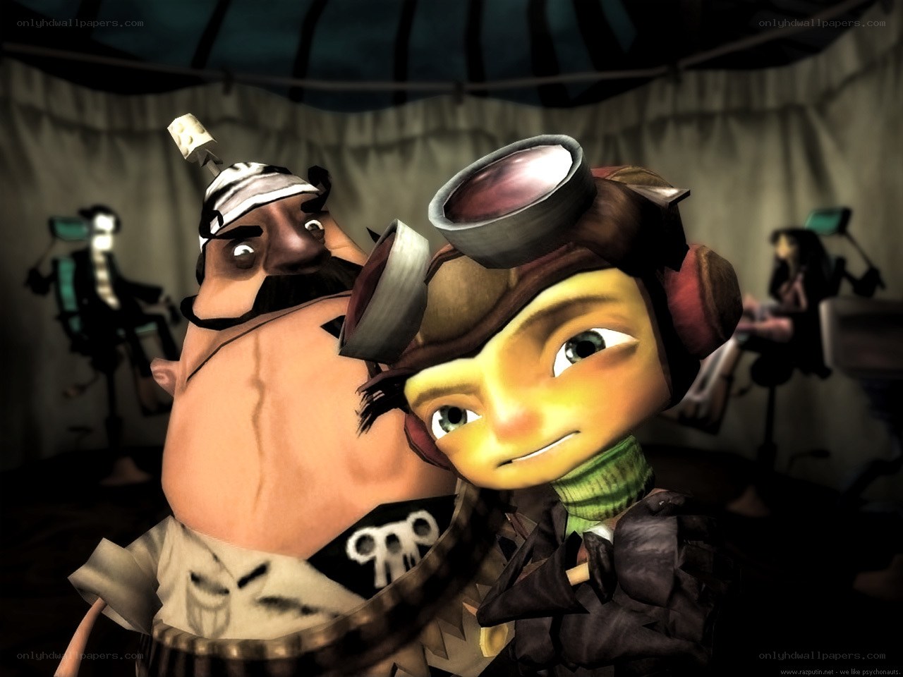 two animated characters in a workshop