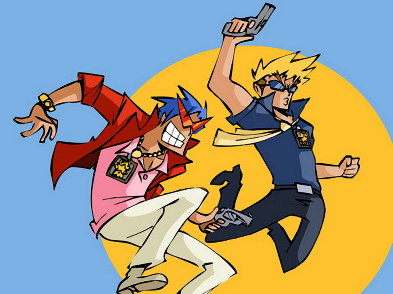 Two animated characters in action