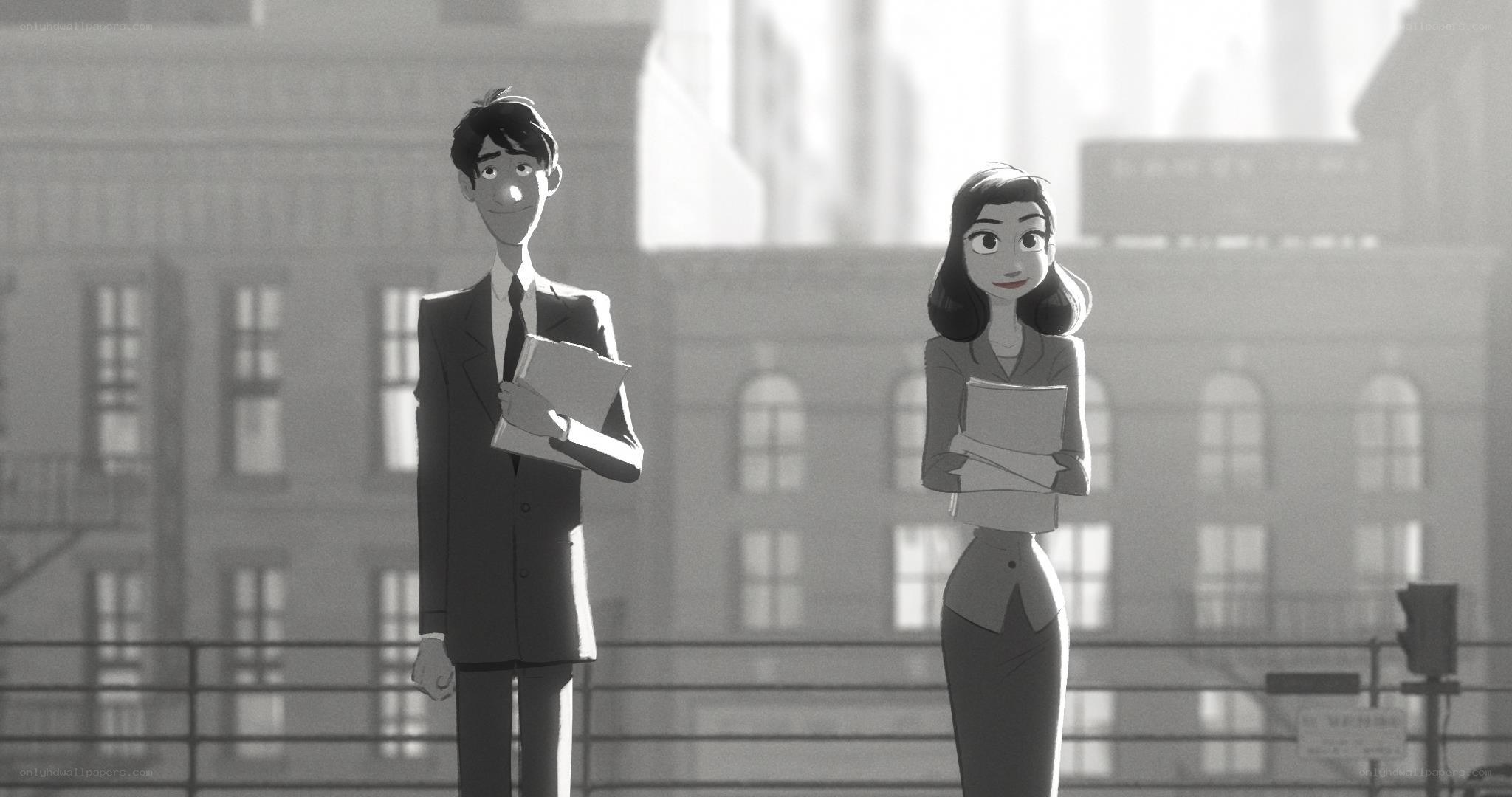 Two animated characters in suits