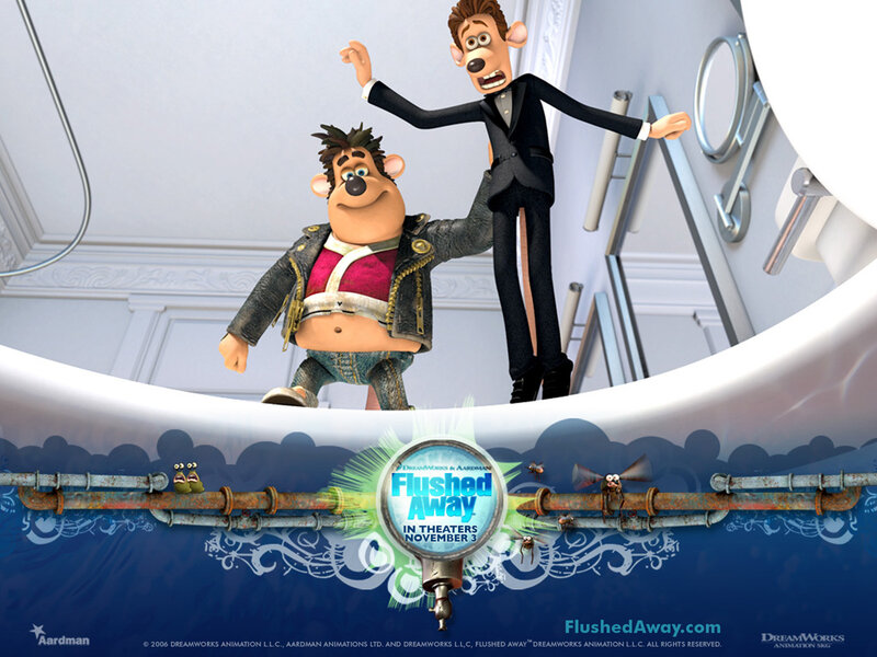 Two Animated Characters on a Pipe