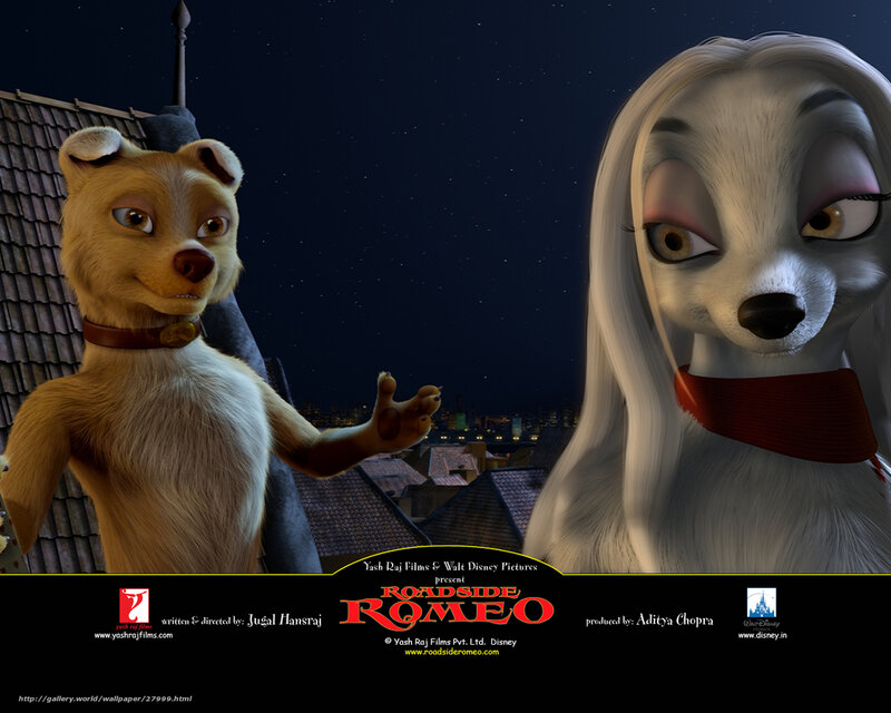 Two Animated Dogs on Rooftop