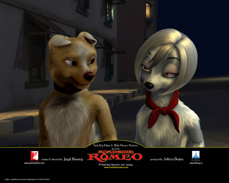 Two Animated Dogs on Street