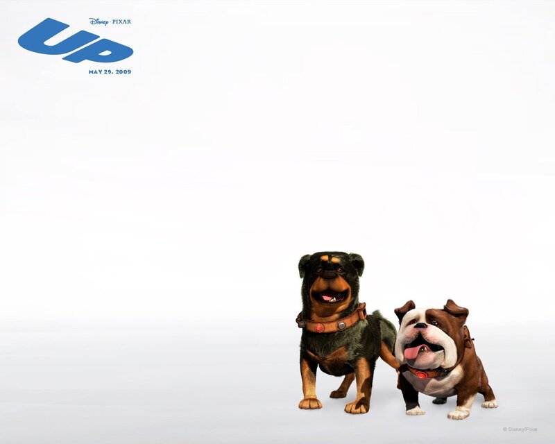 Two Animated Dogs — White