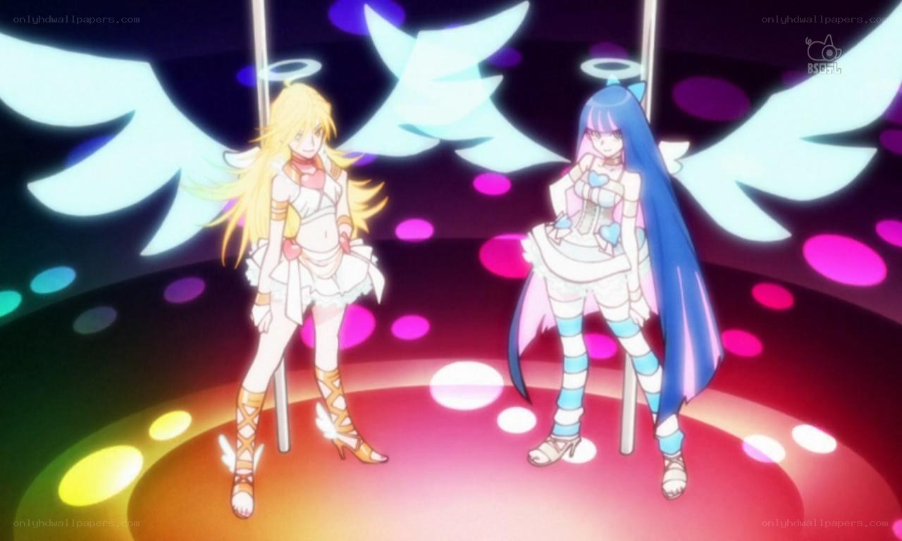 two anime angels on stage