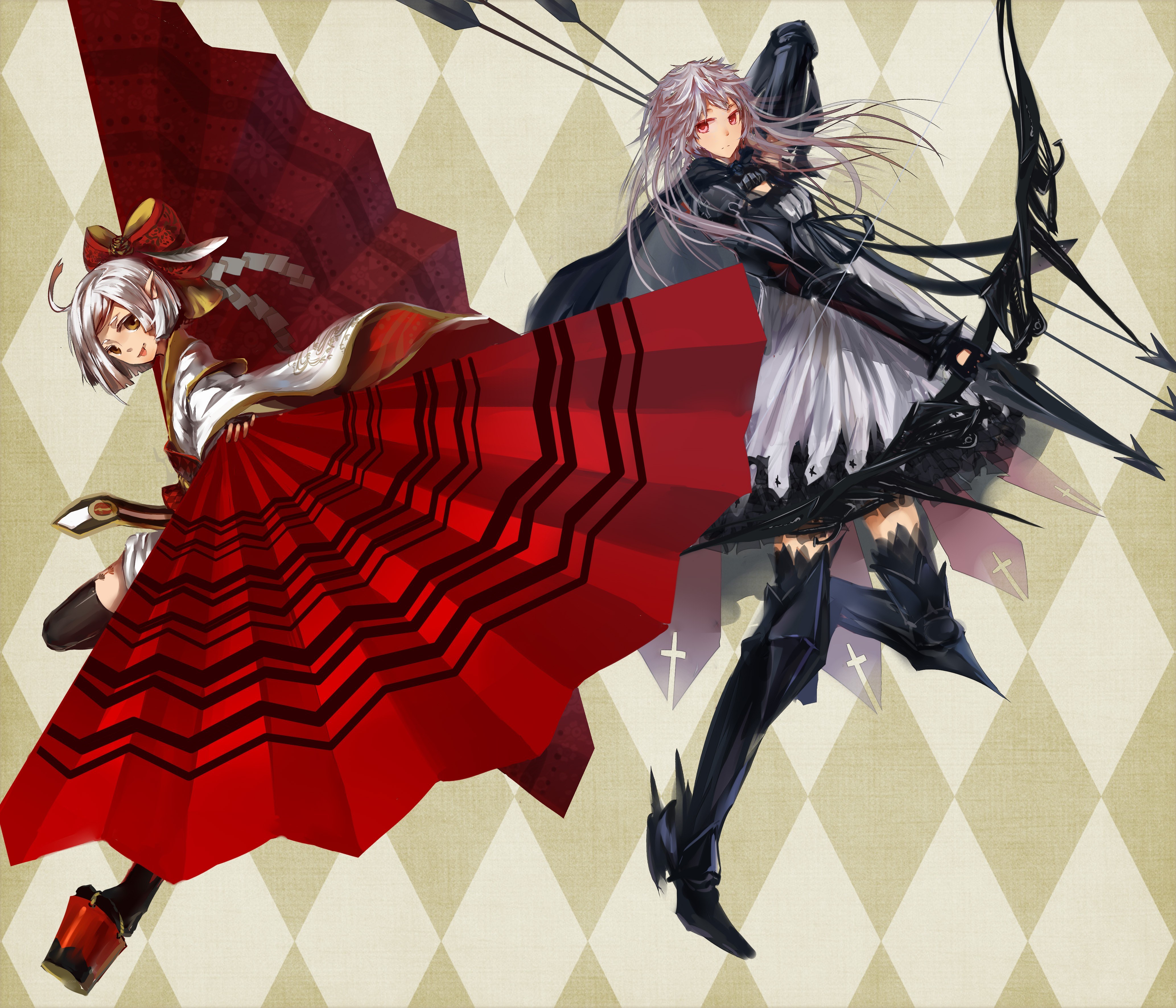 Two anime archers in combat
