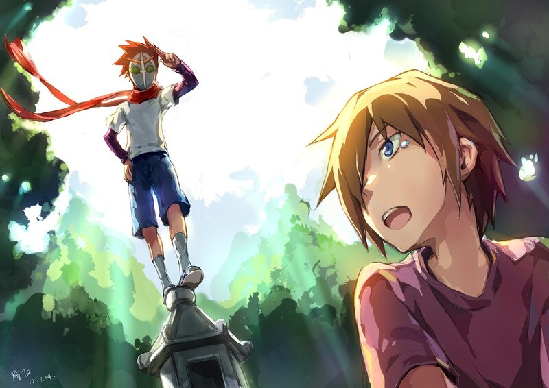 Two Anime Boys — Green, Dramatic