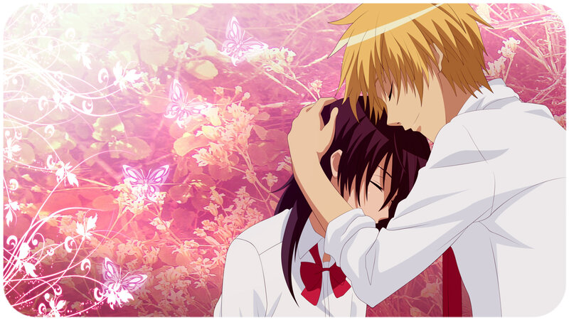 Two Anime Boys Hugging — Pink, Romantic