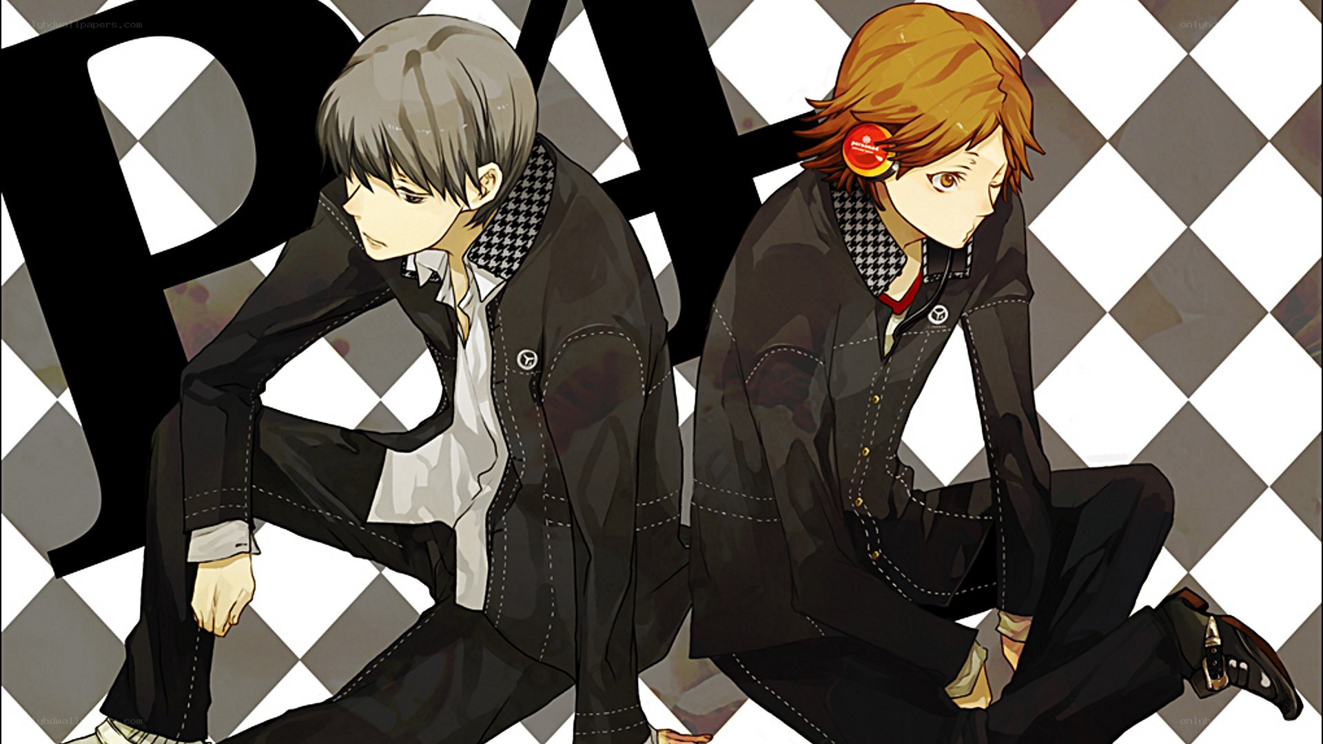 two anime boys in black jackets