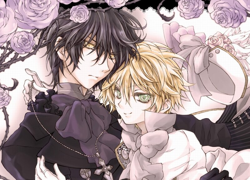 two anime boys in formal wear