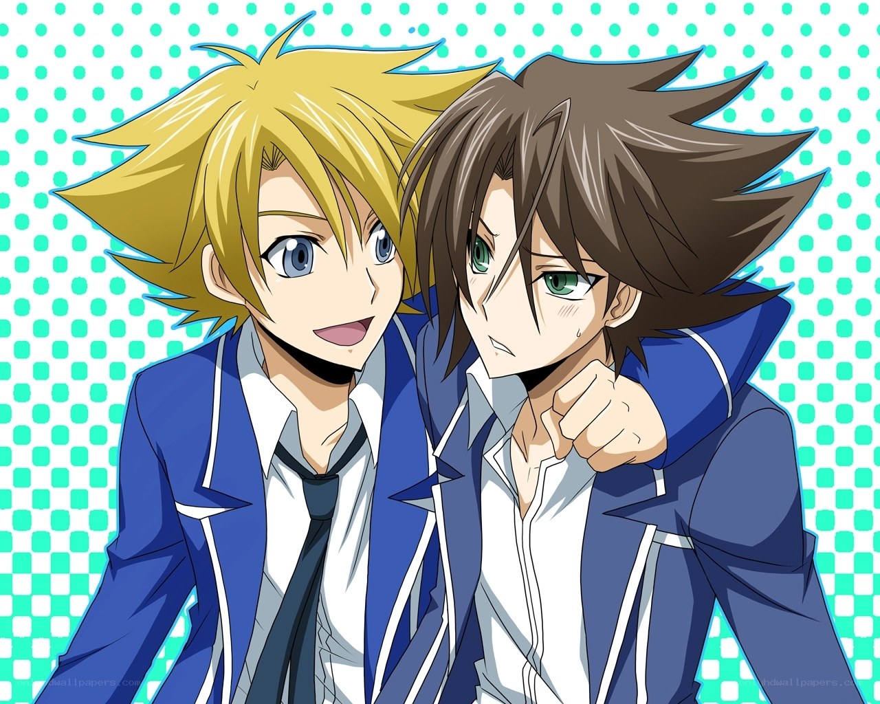 two anime boys in school uniforms