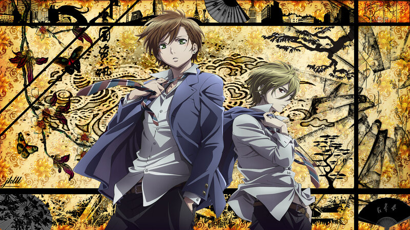 Two Anime Boys in Suits — Gold