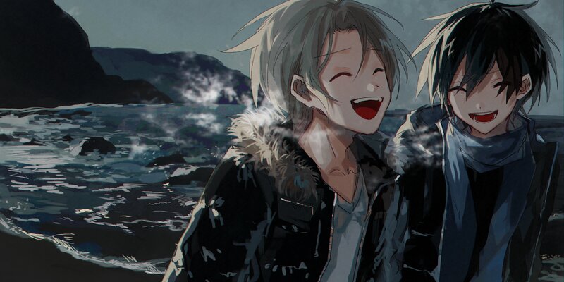 Two Anime Boys Laughing