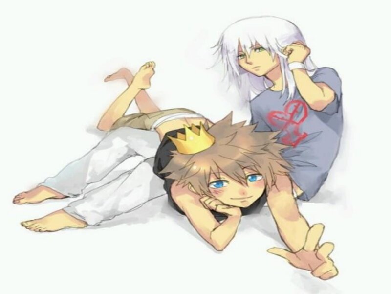 Two Anime Boys on Floor