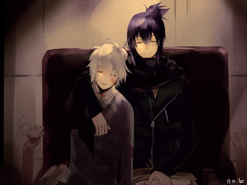 Two anime boys sleeping together