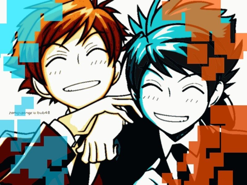 Two Anime Boys Smiling