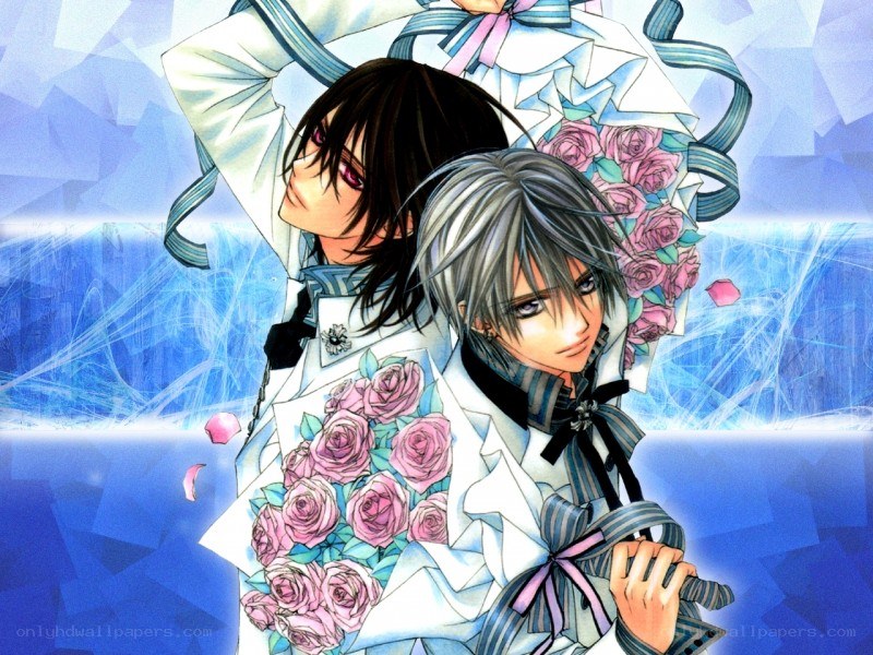 Two anime boys with roses