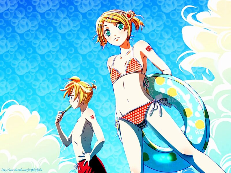 Two Anime Characters at Beach