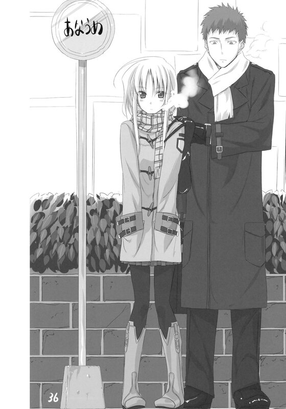 Two Anime Characters at Bus Stop