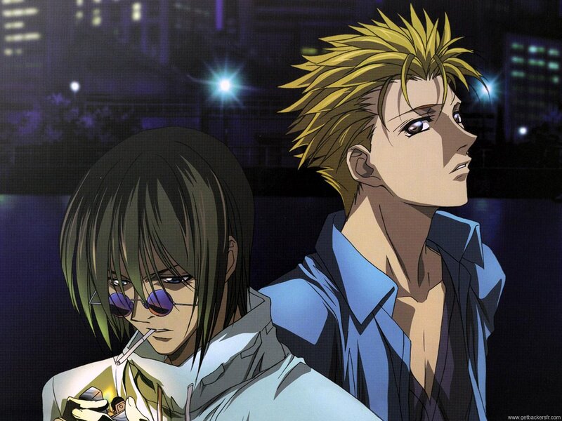 Two Anime Characters at Night — Blue, Dramatic