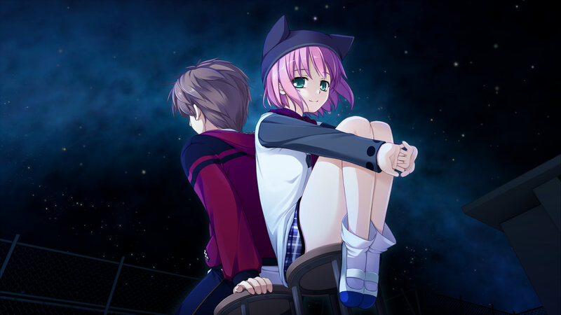 Two Anime Characters at Night — Purple