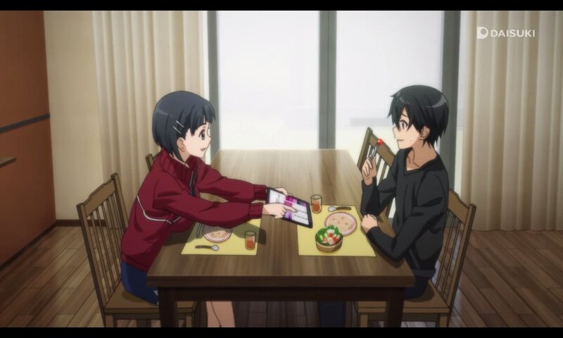 Two Anime Characters at Table — Brown, Calm, Afternoon