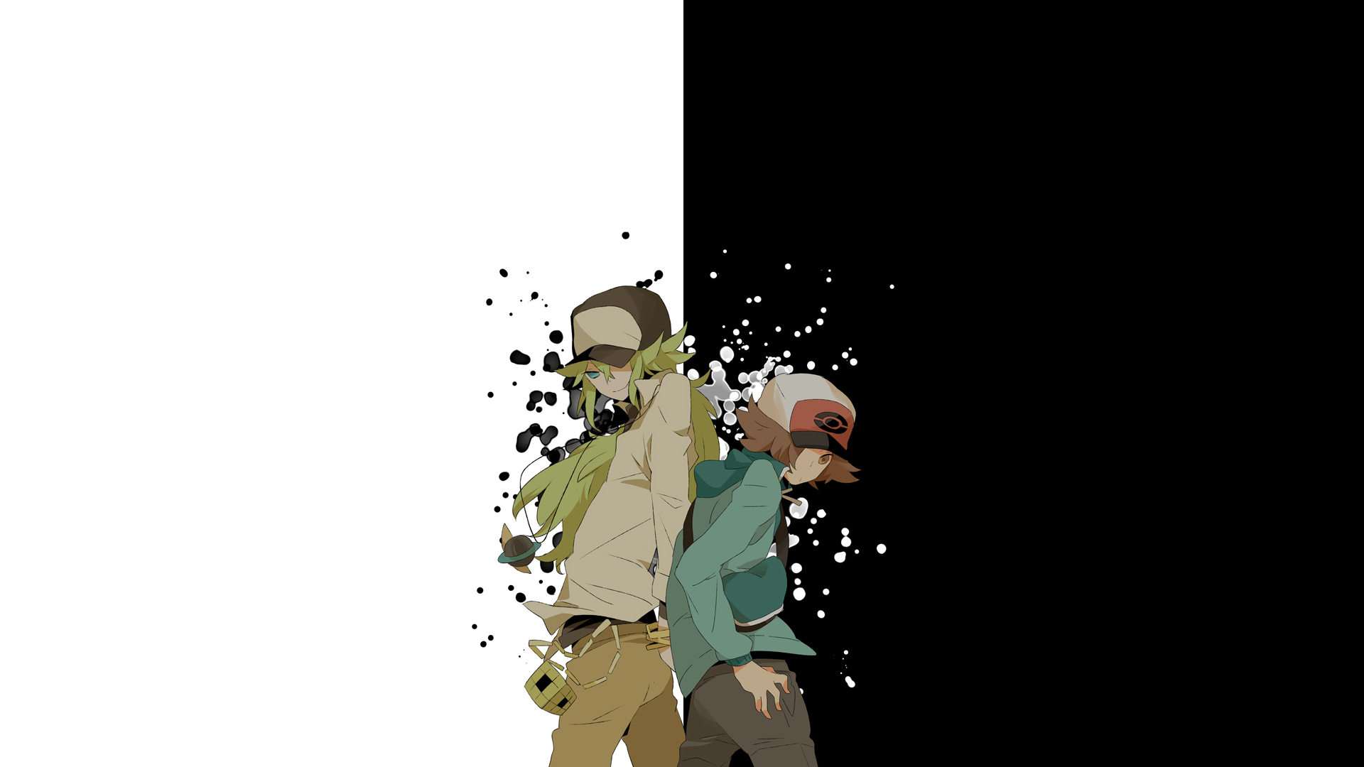 two anime characters back to back