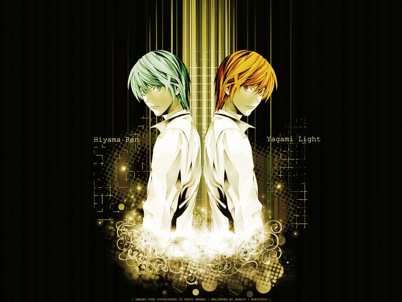 Two Anime Characters Back to Back — Black