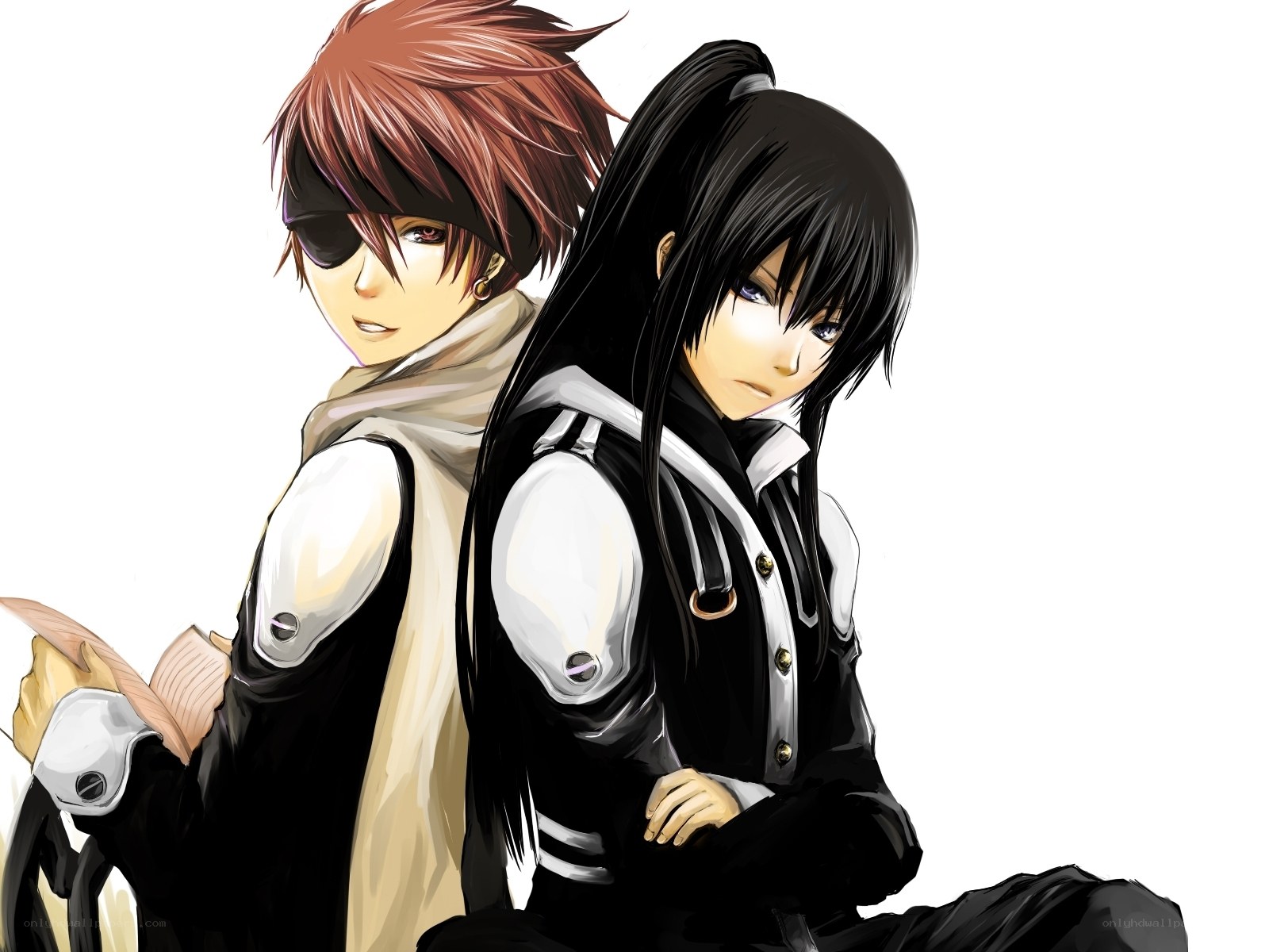 two anime characters back to back