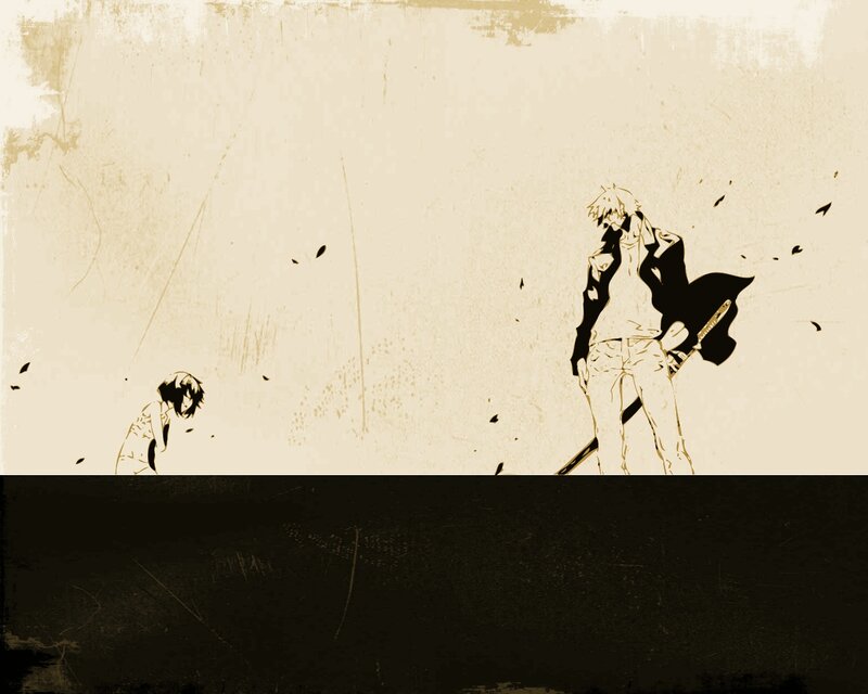 Two Anime Characters — Beige, Dramatic