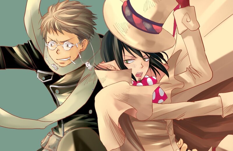 Two Anime Characters — Beige, Dynamic