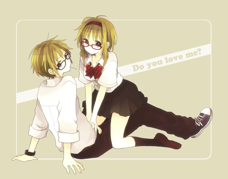 Two Anime Characters — Beige, Playful