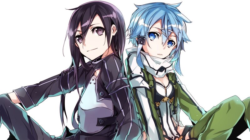 Two Anime Characters — Black, Calm, Back to Back