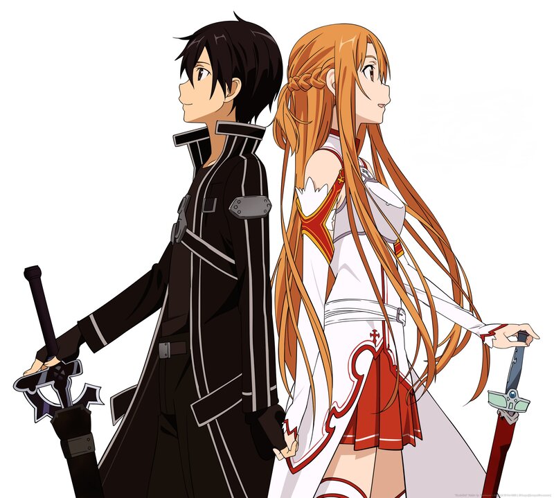 Two Anime Characters — Black, Calm, Swords, Long Hair