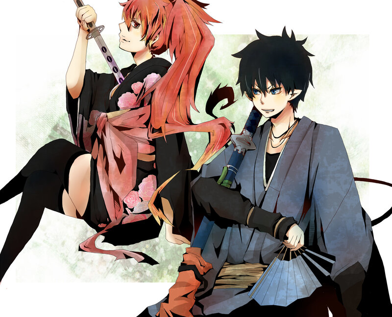 Two Anime Characters — Black, Calm, Swords