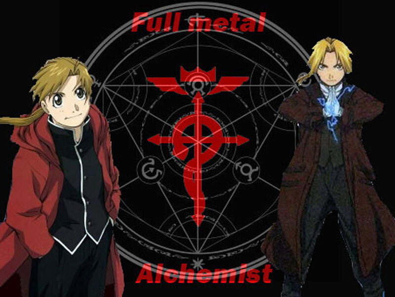 Two Anime Characters — Black, Dramatic, Alchemical Circle