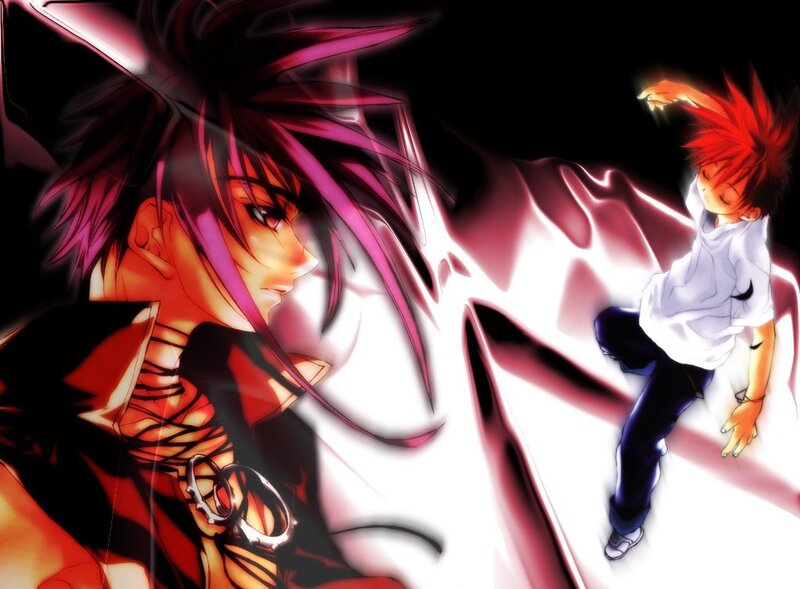 Two Anime Characters — Black, Dramatic, Anime Art, Spiky Hair