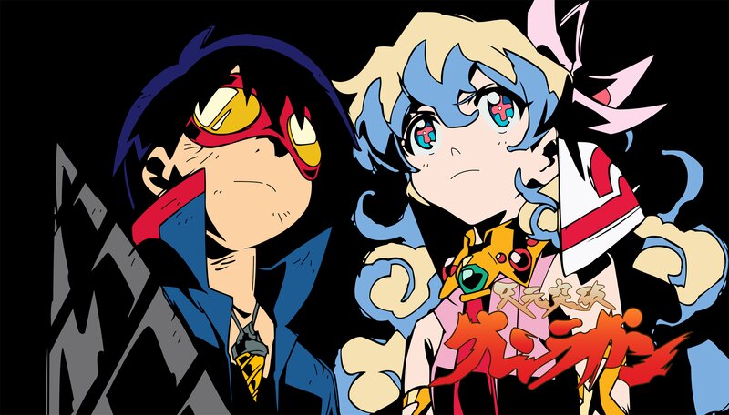 Two Anime Characters — Black, Dramatic, Anime Art, Text Overlay