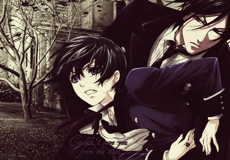 Two Anime Characters — Black, Dramatic, Autumn