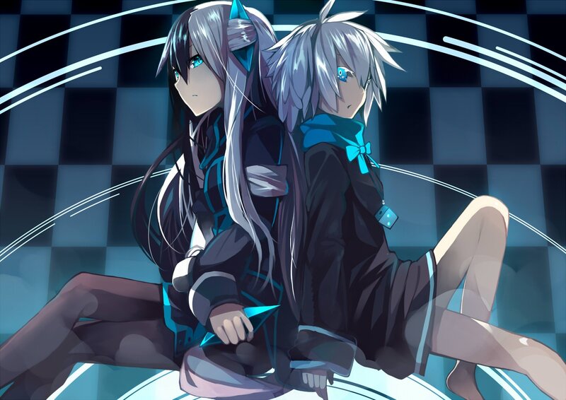 Two Anime Characters — Black, Dramatic, Back to Back
