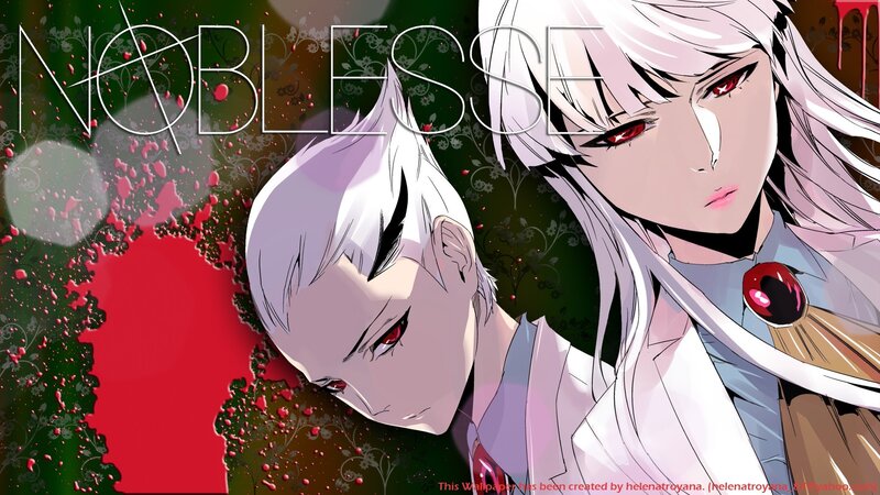 Two Anime Characters — Black, Dramatic, Blood Splatter, Red Eyes, White Hair
