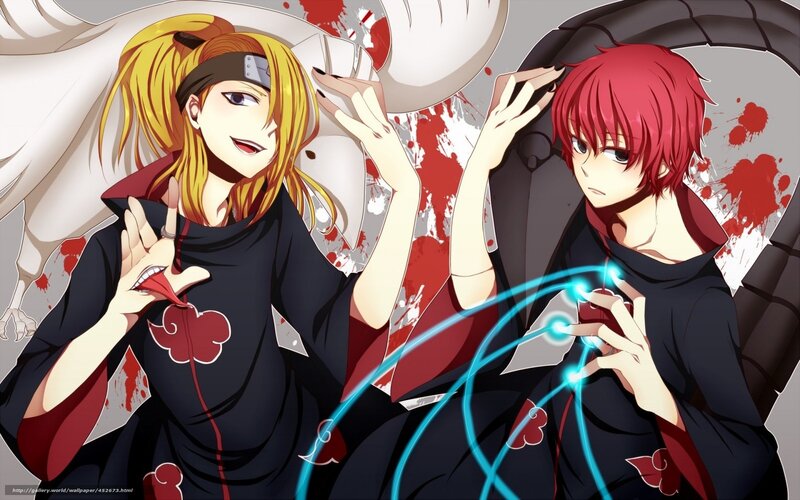 Two Anime Characters — Black, Dramatic, Blood Splatters