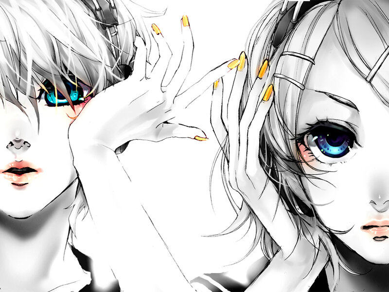 Two Anime Characters — Black, Dramatic, Blue Eyes