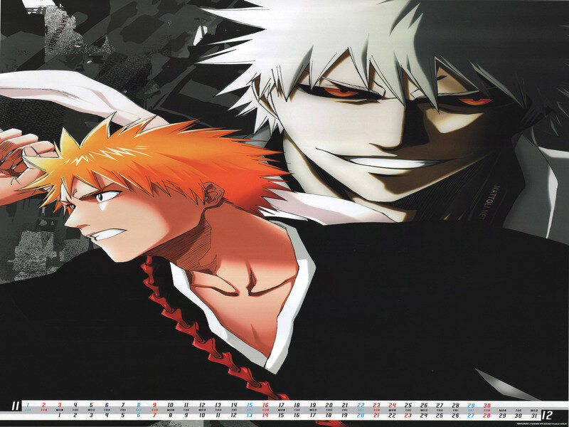 Two Anime Characters — Black, Dramatic, Calendar