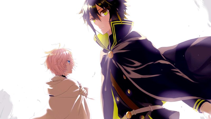 Two Anime Characters — Black, Dramatic, Cape